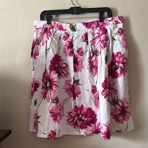 Roz & Ali Pink Pleated Skater Skirt Knee-Length